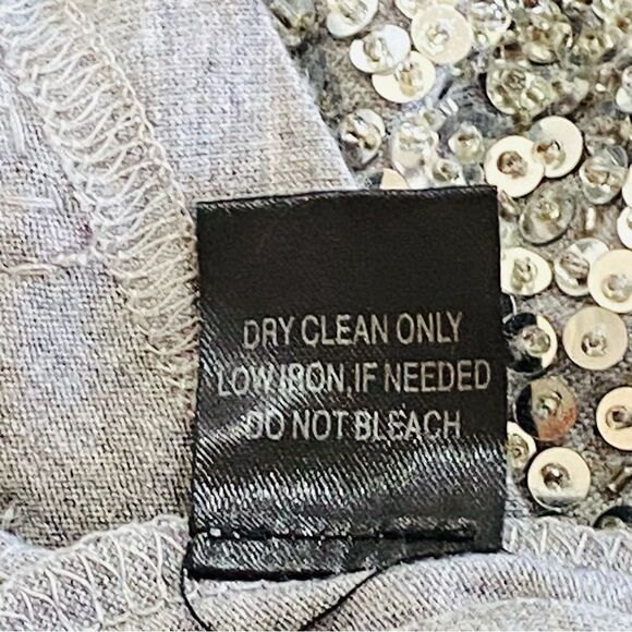Line & Dot Silver Sequin Faux Leather Accent Tank Top Sz S - Picture 8 of 10